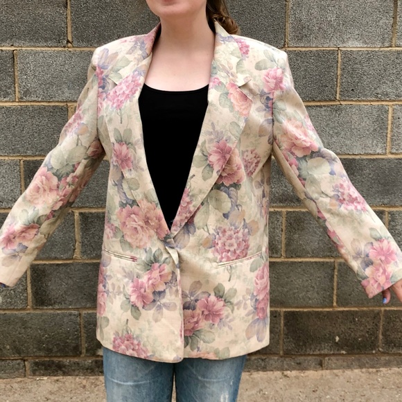 Alfred Dunner Jackets & Blazers - Vintage Faded Floral Print Blazer W 12